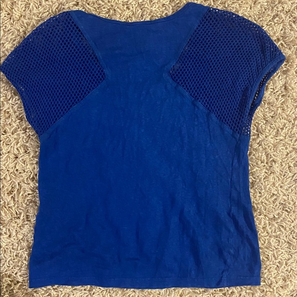 Marc By Marc Jacobs Royal Blue Mesh Sleeve Tee size S - Picture 4 of 4